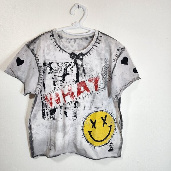 SOLD OUT. One-of-a-Kind Distressed Girly Tee – Perfect for Spring! - Picture 1 of 10
